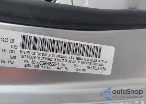 2014 Jeep Compass Latitude из США, поврежденный, VIN 1C4NJCEB8ED522244